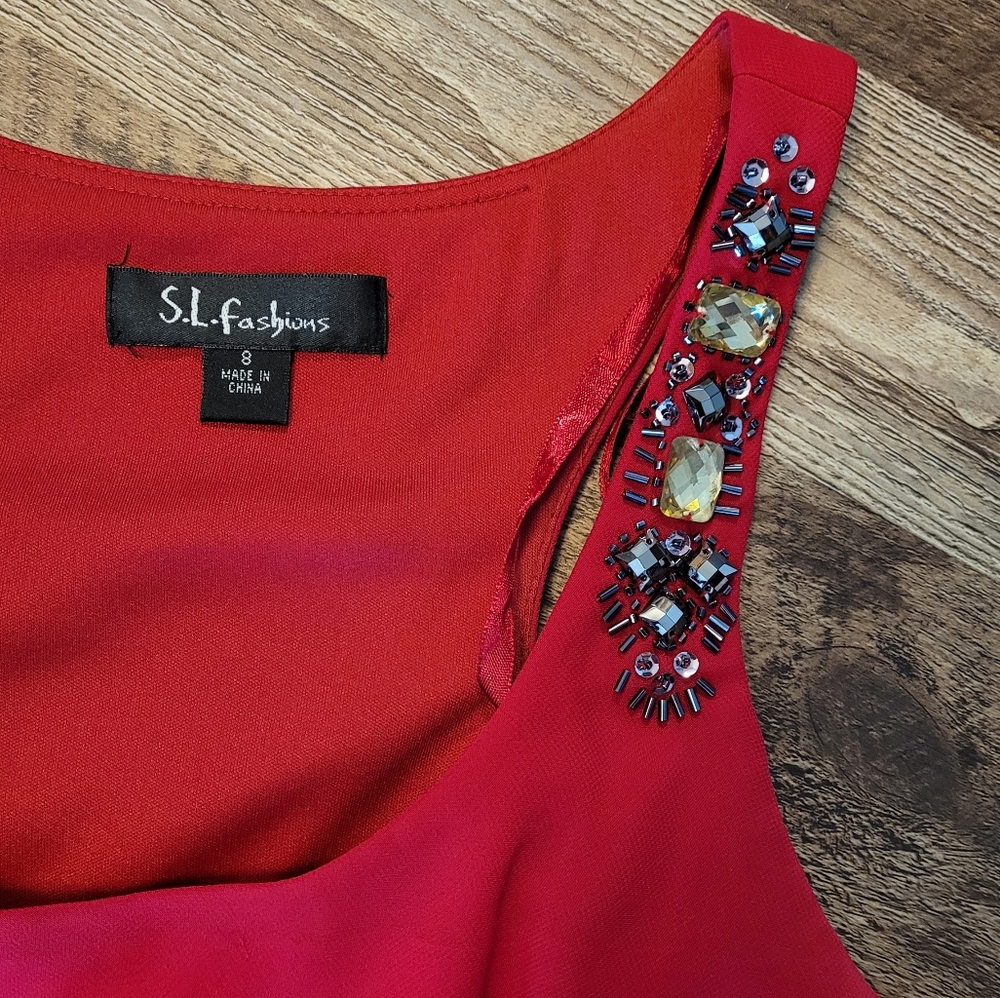 Red Ruffle Dress - Picture 2 of 4